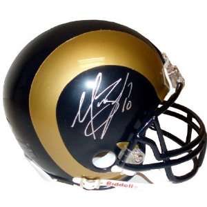  Marc Bulger St. Louis Rams Autographed Mini Helmet Sports 