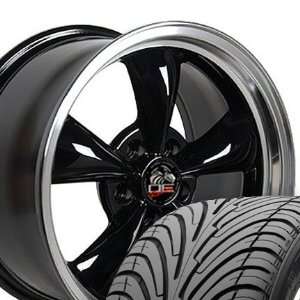 Bullitt Style Wheel with Machined Lip Fits Mustang (R)   Black 17x9 