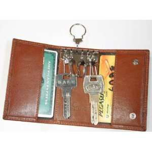  Unisex Card and Key Case in Brown