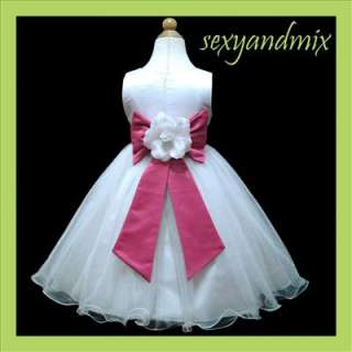 D57 HP/W Flower Girls Wedding Pageant Baby Dress 1 2Yrs/T  