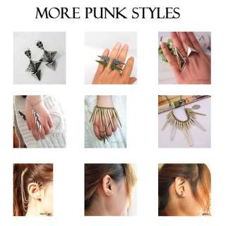 Golden Cool Triangle double rings Punk cocktail ring WPI  