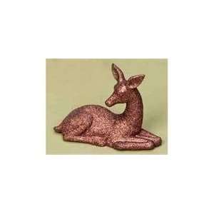   Sitting Glitter Drenched Brown Deer Christmas Fig