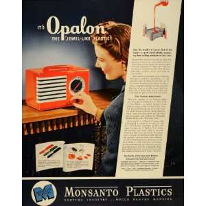  1941 Ad Monsanto Opalon Plastic Emerson Patriot Radio 