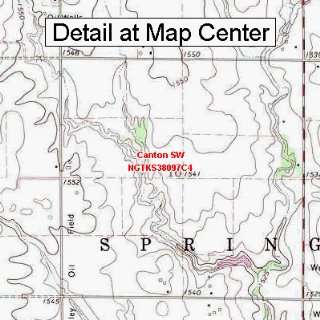  USGS Topographic Quadrangle Map   Canton SW, Kansas 