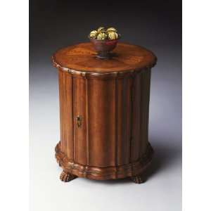  Drum Table by Butler Specialty Company   Vintage Oak 