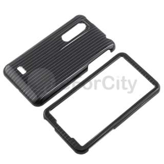 BLACK LINE HARD COVER CASE+LCD Protector FOR LG Thrill 4G ACCESSORY 