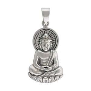  Sitting Young Buddha Pendant in Sterling Silver, #7629 