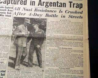   Nazis Retreat Allied Victory WORLD WAR II 1944 WWII Newspaper *  