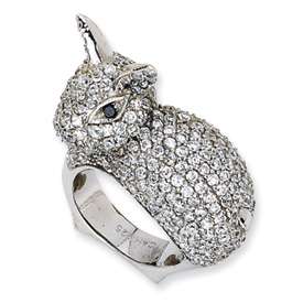 Cheryl M. Sterling Silver CZ Bunny Rabbit Size 7 Ring  