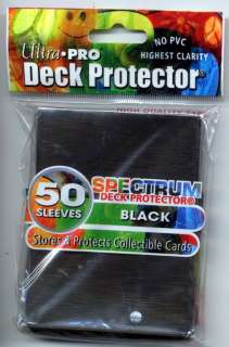50 Spectrum Black Yugioh Size Sleeves Deck Protectors  