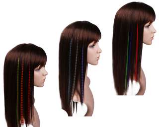 pcs Grizzly synthetic Feather hair extensions & free beads free 