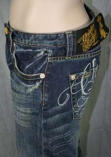 Christian Audigier Premium SKULL Bling Jeans Mens  