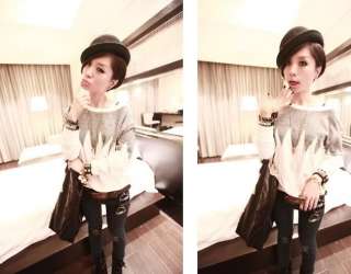 New Womens Korean Fashion Star Shinning Long Sleeve T shirt Top K304 