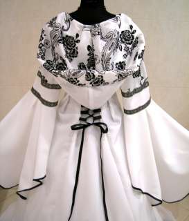 MEDIEVAL WEDDING DRESS GOTH COSTUME FANCY 10 12 14 S M LARP WITCH 