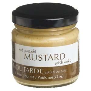 Wildly Delicious Hot Wasabi Premium Mustard With Sake, 3.3 Ounce Jar