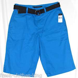   New $48 Directorie Blue Khaki Walk Shorts With Belt Choose Size  