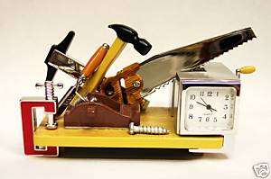 COLLECTIBLE MINIATURE WOODWORKING TOOLS CLOCK  