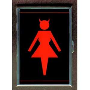DEVIL WOMAN GRAPHIC LOGO ID Holder, Cigarette Case or Wallet MADE IN 
