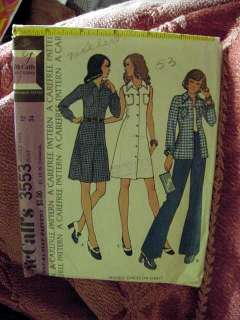1973 McCalls dress or shirt pattern 3553 sz 12/34bust  