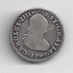  Colonial America Spanish Half Reale Coin 