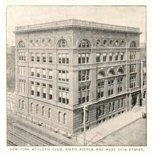  1893 Print New York Athletic Club Building Sixth Avenue 