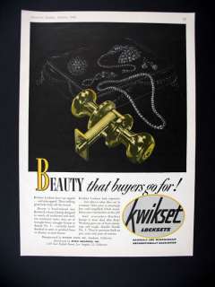 Kwikset Locksets door lock sets lock set 1949 print Ad  