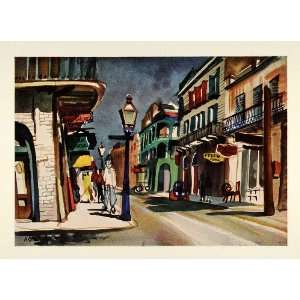 New Orleans Louisiana Morning Cityscape Dong Kingman Watercolor Art 