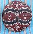 African Wood Carving Mask Teke Geometric Disc Red Congo