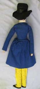 TWO 27 Cloth Face boudoir Dolls Man & Woman Circa 1920s Clean 