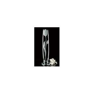  16 Badash Etched Tulip Spring Crystal Glass Vase