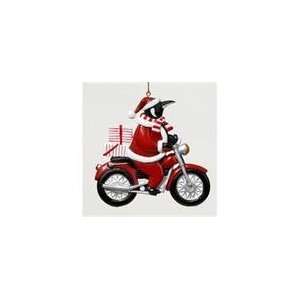 Biker Penguin In Santa Suit With Gifts Christmas Ornament 