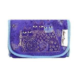  Laurel Burch Indigo Cats Cosmetic Bag w/Mirror Blue By The 