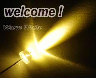 100pcs 3MM Warm white LED 10000mcd bright Lamp Light led  