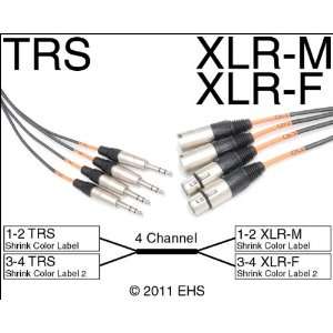  Horizon VFlex 4 channel TRS 1/4 To XLRF XLRM Snake Send 