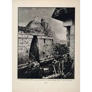  1936 Print Mayan Pyramid Temple Uxmal Yucatan Mexico 
