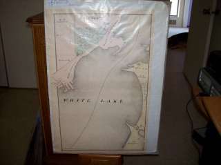 ANTIQUE 1877 COLOR MAP OF WHITE LAKE. MICHIGAN  