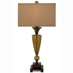  33 Swanky Reptilian Glass Table Lamp with Tapered Base 