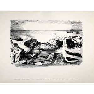   Martyl Abstract Art Maine Coastal Landscape AEA   Original Lithograph