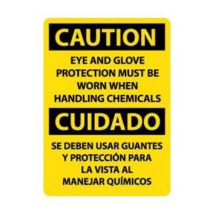 ESC714RB   Caution, Eye and Glove Protection Must Be Worn When 