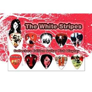 White Stripes Premium Celluloid Guitar Picks Display A5 Sized
