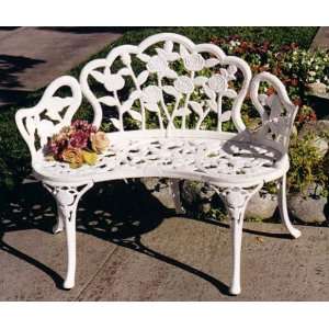  Rose Bench (White Finish) Patio, Lawn & Garden