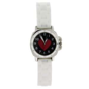    Red Heart Mood Dial White Jelly Watch Eves Addiction Jewelry