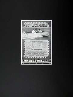 Lyman Boat Works Clinker Built Outboard Boats 1947 print Ad 