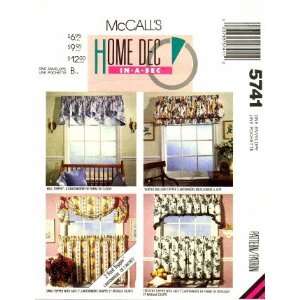   McCalls Home Dec In A Sec Window Toppers 5741 Arts, Crafts & Sewing