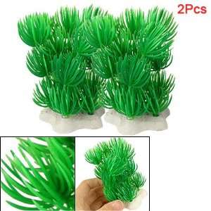  Como Ceramic Base Green Artificial Plastic Grass 2 Pcs for 