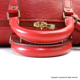 LOUIS VUITTON Epi Keepall 60 Red Duffle Bag Travel 4957  