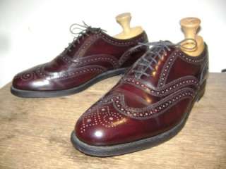 FLORSHEIM MENS BURGUNDY WING TIP OXFORD Shoe 9 1/2 D INDIA  