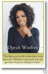 Oprah Winfrey   Big Secret in Life Motivational POSTER  