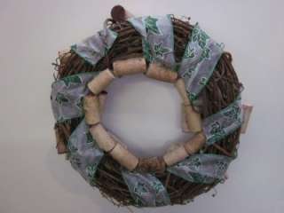 Wine Cork/Ribbon Wreath Handmade 12 50+ Used Corks  