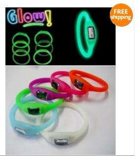 20 Silicone ION Watch Silicon waterproof 3ATM GLOW IN  